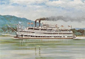 Washington River Steamship, Excursion Boat Painting Ferry Boat Ship 