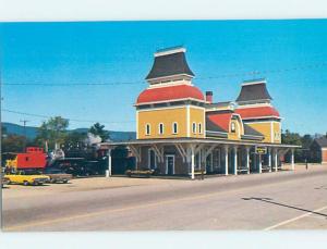 1974 CENTURY OLD TRAIN STATION PEOPLE AFTER RESTORATION North Conway NH F7796