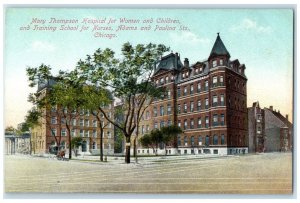 c1910 Mary Thompson Hospital Women Children Training  Adams Chicago IL Postcard 