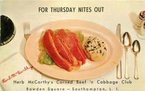 1957 McCarthy's Bowden Square Southampton Long Island New York Postcard 20-5102