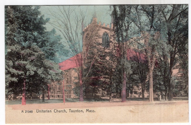 Taunton, Mass, Unitarian Church - Rotograph