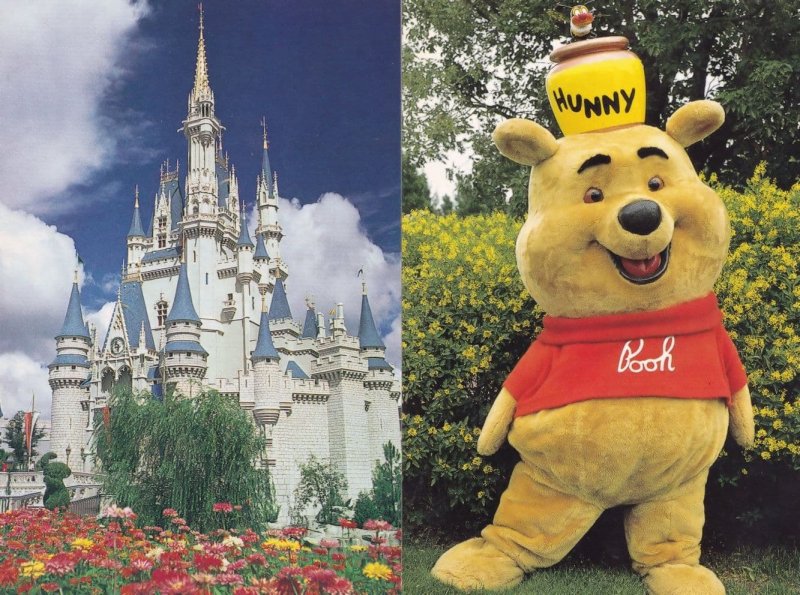 Walt Disney World Pooh Bear Hunny Pot 2x Postcard s