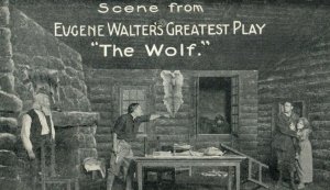 c1910 Actor Evgene Walter Show Promo The Wolf Vintage Postcard P144