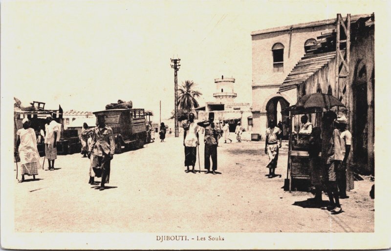 Djibouti Les Souks Somalia Vintage Postcard C077