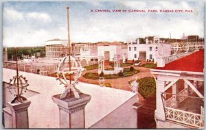 A Central View Of Carnival Park Kansas City Kansas KS Buildings Postcard