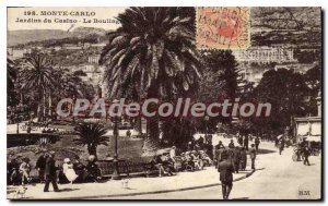 Postcard Old MONTE CARLO casino gardens lawn bowling