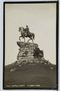 UK The Copper Horse Windsor Park RPPC George III c1907 Real Photo Postcard L5