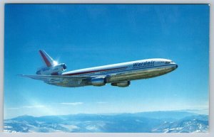 Wardair Canada, McDonnell Douglas DC-10-30, Vintage 1975 Chrome Postcard