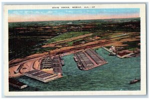 c1930's Steamship State Docks Mobile Alabama AL Vintage Unposted Postcard