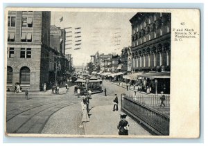 1910 F and Ninth Streets NW Washington DC Posted Antique PMC Postcard