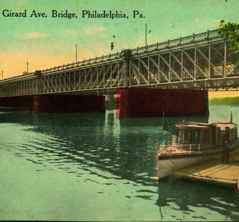 Girard Avenue Bridge Philadelphia Pennsylvania PA 1914 DB Postcard