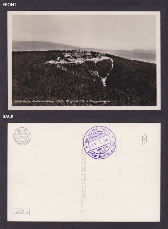 Vintage postcard Germany Thuringia Grosser Inselsberg Hotel Gotha