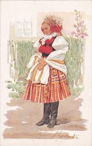 Czechoslovakia Beautiful Girl In Traditional Costume