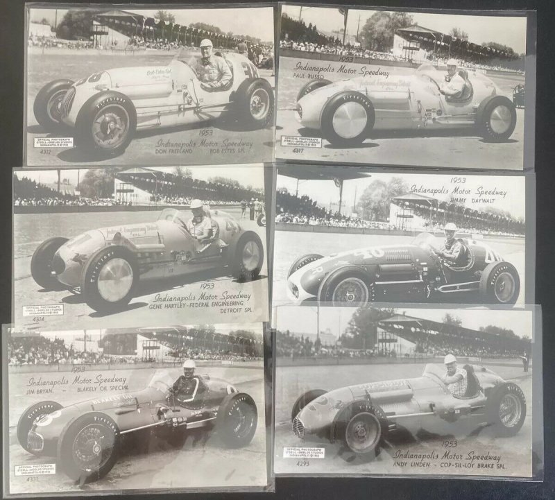 Mint Indy 500 Real Photo Postcard 33 Starters 1953 Indianapolis Motos Speedway