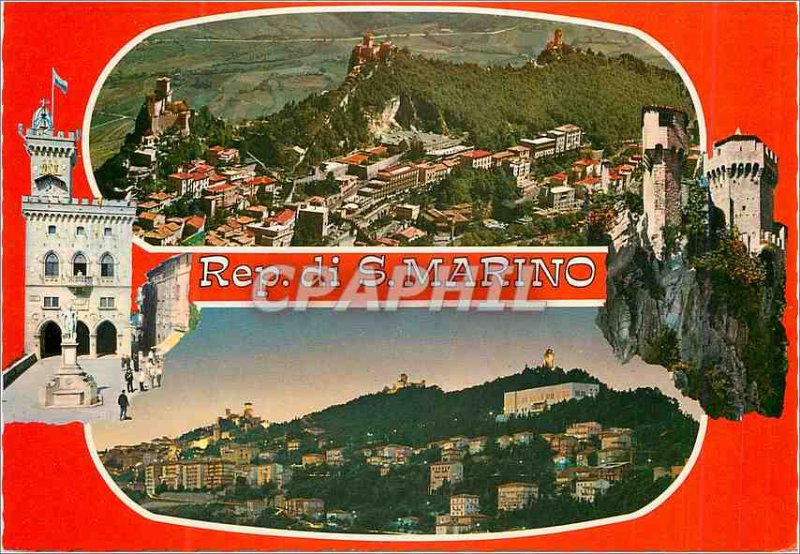 Postcard Modern Repubblica di San Marino view Plane Mount Titano City View Night