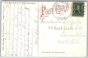 Canton Ohio 1908 Postcard Rustic Bridge Waterworks Park