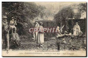 Old Postcard Clermont Ferrand Fountain of Saint Alyre Types Auvergne