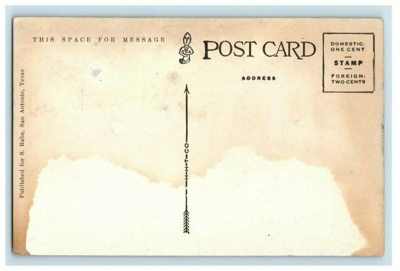 C. 1910 Clock Tower in the Quadrangle, Fort Sam, Houston, TX Postcard P50