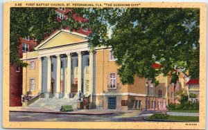 Postcard - First Baptist Church, The Sunshine City - St. Petersburg, Florida