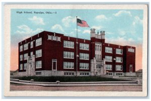 c1910's High School Building Campus Sapulpa Oklahoma OK Antique Postcard