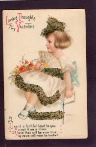 Antique Valentines postcard Loving Thoughts Ellen Clapsaddle -Wolf mfg