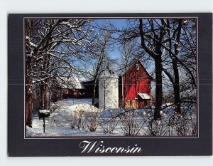 Postcard Wisconsin Farm In Winter