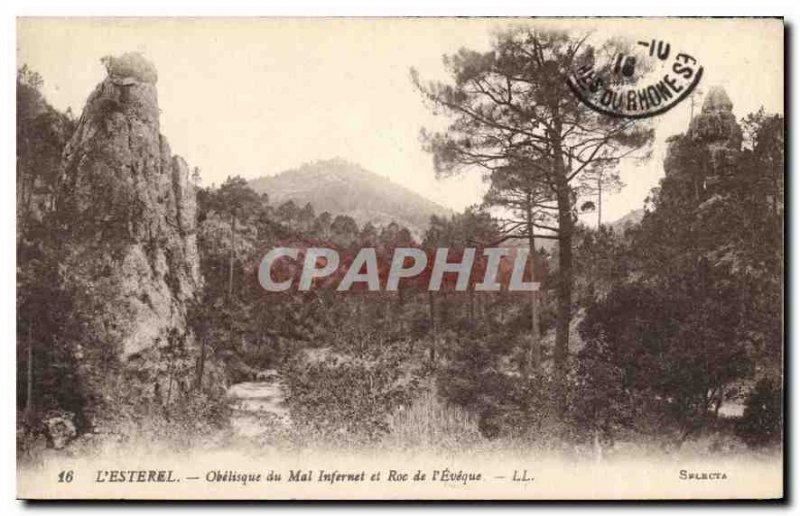 Old Postcard L'Esterel Oblisque Evil Infernet and Roc de l'Eveque