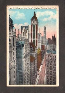 NY Singer Bldg Building Skyscrapers Broadway New York City NYC Postcard