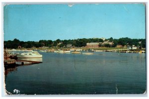 c1958 Entrance West Basin Boat Docks Mamaroneck New York NY Vintage Postcard