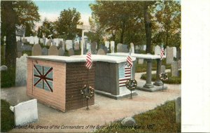 c1906 Postcard; Portland ME Graves of Commanders of Boxer & Enterprise War 1812