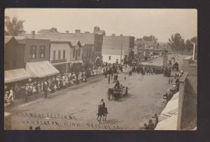 Lamberton MINNESOTA RPPC 1910 PARADE Main Street nr Sanborn Walnut Grove Revere