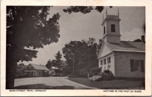 USA Main Street Peru Vermont Postcard C033