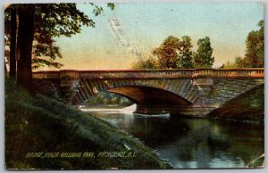 Providence Rhode Island 1910 Postcard Bridge Roger Williams Park