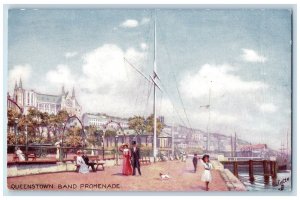 c1910 Queenstown Band Promenade Cork Ireland Oilette Tuck Art Postcard 