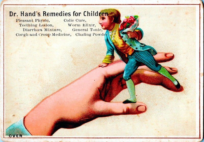 Vintage Dr. Hand's Remedies for Children Quack Medicine Victorian Trade Card
