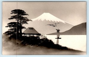 JAPAN ~ MT FUJI ~ Hand Rendered Work of ART c1910s  Postcard