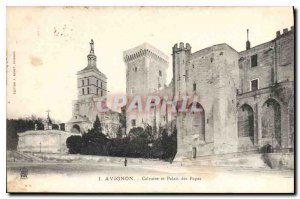 Old Postcard Calvary Avignon and Palais des Papes