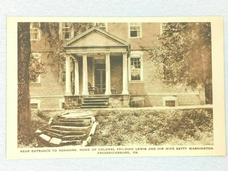 Vintage Postcard 1930's Kenmore Home of Colonel Fielding Lewis Fredericksburg VA