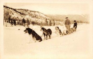 RPPC Dog Team In Winter Alaska Dog Sled 1963 Vintage Postcard