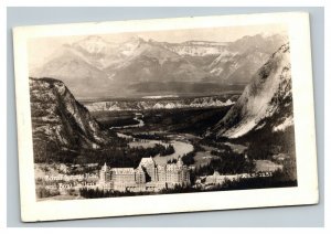 Vintage 1920's RPPC Postcard Banff Springs Hotel & Bow Valley Canada