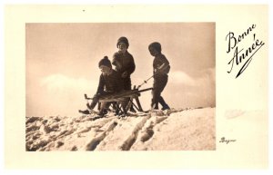 Boys Sledding