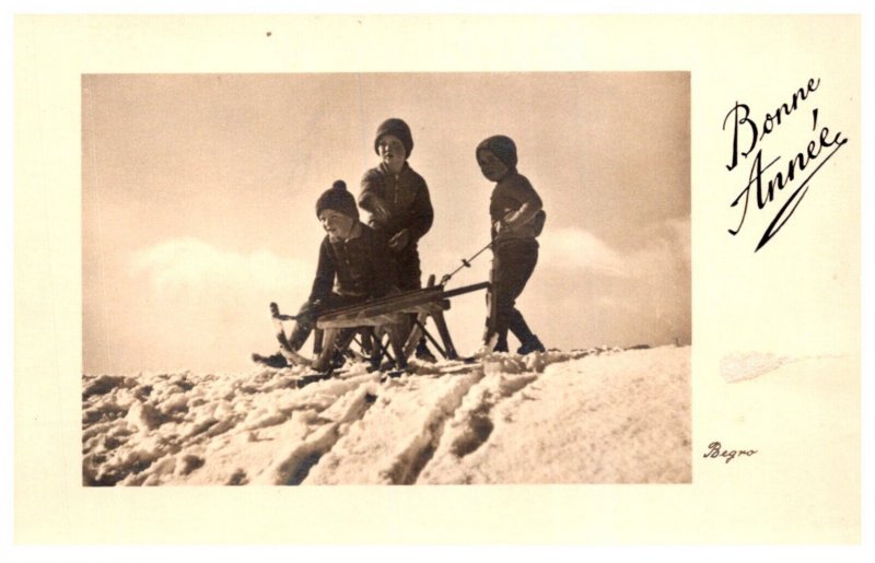 Boys Sledding