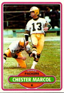 1980 Topps Football Card Chester Marcol K Green Bay Packers sun0203