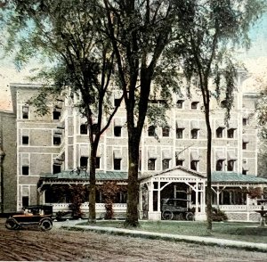 Elmwood Hotel Postcard Downtown Waterville Maine Antique Cars c1900-20s DWS5B