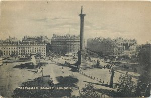 Post card England London Nelson's Column Trafalgar Square overview