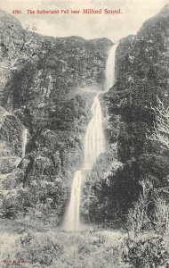 THE SUTHERLAND FALL NEAR MILFORD SOUND NEW ZEALAND POSTCARD (c. 1907)