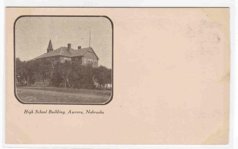 High School Aurora Nebraska 1900c PMC Private Mailing Card postcard