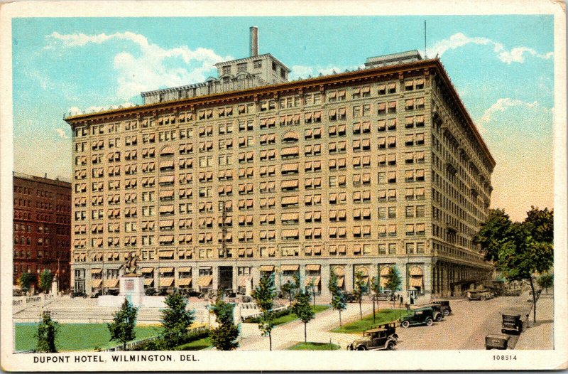 Vtg 1920s Dupont Hotel Wilmington Delaware DE Postcard