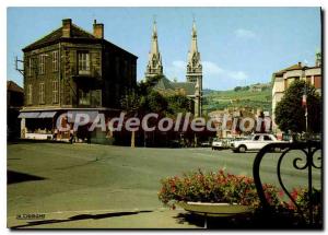 Modern Postcard Saint Chamond The Crossroads Arrows background Church