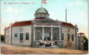 REDONDO, CA California   The HIGH SCHOOL   1908   Postcard